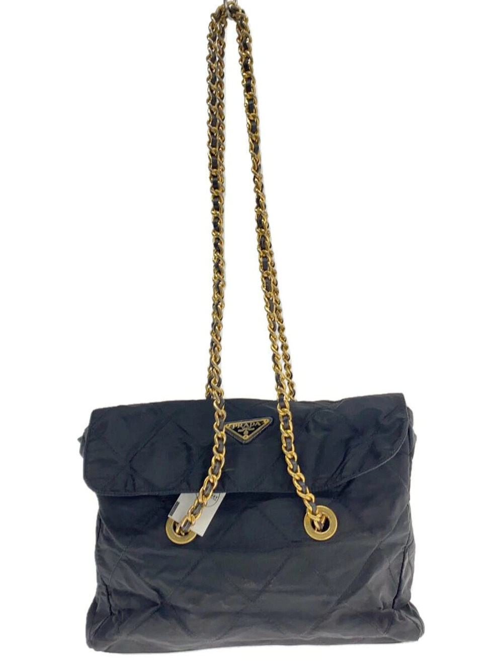 Prada Tessuto Catena shoulder bag quilted chain shoulder Black